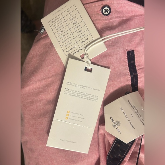 Craft+flow casual button down shirt Size L Short Sleeve Pink - Picture 7 of 8